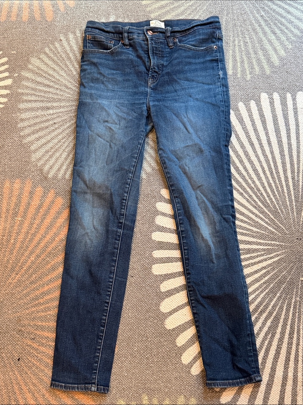 J.CREW 9 INCH HIGH-RISE, TOOTHPICK SKINNY JEANS